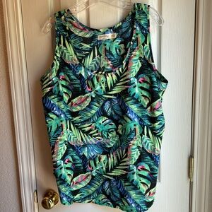 NWOT FADED GLORY HAWAIIAN PRINT TANK PULLOVER BLOUSE SZ XXL